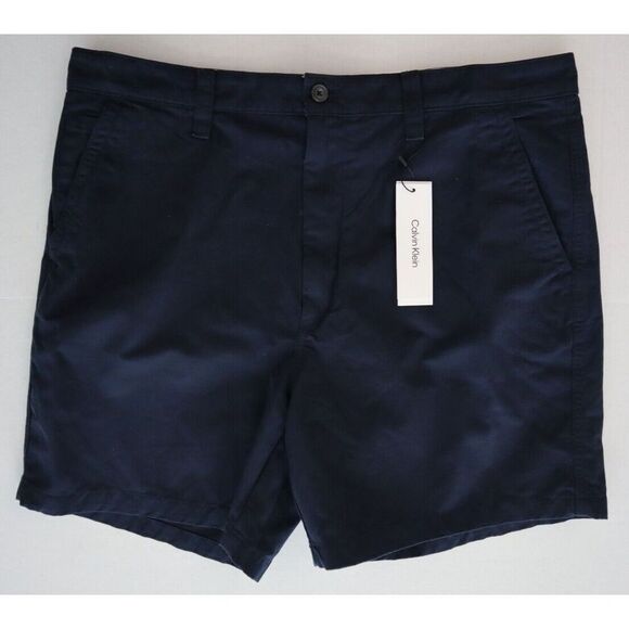 Calvin Klein 40LM606410 Men’s Sz 40W Navy Blue Utility Chino Shorts - Picture 1 of 8